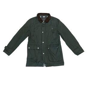 Black Brown 1826 Waxed Cotton Field Jacket - Forest Green
